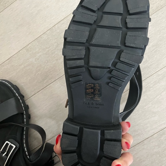 Rag & bone leather black platform sandals (s9) - Picture 2 of 8